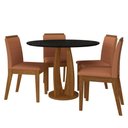 Ver imagem 2 de Conjunto Mesa Redonda Scala 4 Cadeiras Estofadas Frei/pto/terraco -m.a Freijó/preto/terracota