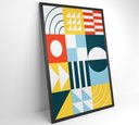 Ver imagem 3 de Quadro Geométrico Colorido 7 - 40x60 Cm - Adesivo Fotográfico