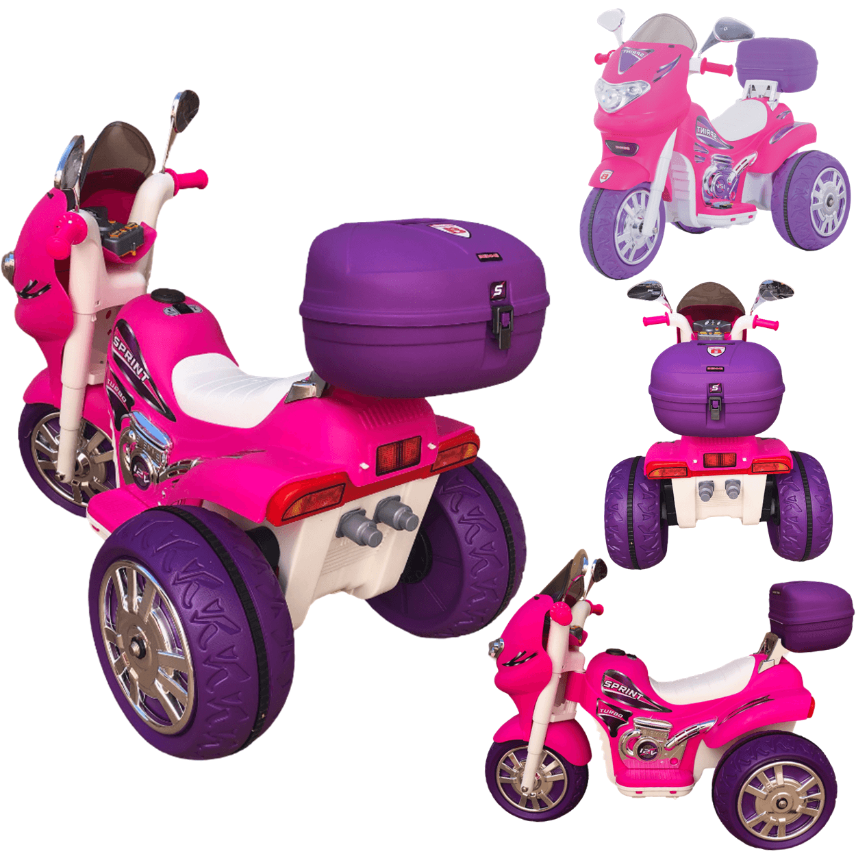 Moto Eletrica Infantil Biemme Sprint Turbo Power 12v Pink - 2