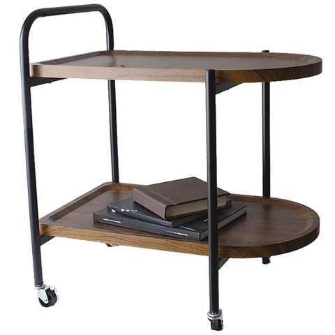 Carrinho de Servir Decoração Multiuso Bar em Madeira e Metal