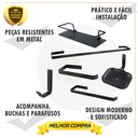 Ver imagem 2 de Kit Acessórios para Banheiro Quadrado Aço Inox 5 Peças + 2 Porta Shampoo Vidro Retangular Fumê 1994