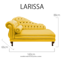 Ver imagem 3 de Recamier Sofá Direito Larissa 160cm Sala Corano Amarelo - Incasa Decor