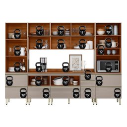 Cozinha Completa 310cm X 218,5cm Aéreo Rft Pnl e Crt 6 Peças Proença - 19
