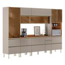 Ver imagem 2 de Cozinha Completa Modulada 310cm x 218,5cm Aéreo Rft Pnl e Crt 6 Peças Proença Bege/Nogueira/Nude Prime