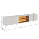 Ver imagem 3 de Rack TV Bancada 243cm 4 Portas Pé Metálicos com LED Jasmine C04 - D'Rossi