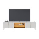 Ver imagem 2 de Rack TV Bancada 243cm 4 Portas Pé Metálicos com LED Jasmine C04 - D'Rossi