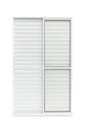 Ver imagem 2 de Porta Balcão 3 Folhas Móveis Aluminio Branco C/ Trinco 2,10x1,50