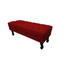 Ver imagem 1 de Recamier Baú Luis Xv Capitonê Retrô 100 cm Suede Vermelho Ms Decor