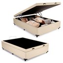 Ver imagem 1 de Cama Box Baú Viúva Sereneprime Sintético Bege 44x128x188
