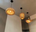 Ver imagem 5 de Kit 3 Pendentes Bambu Natural Composição C LED Luz Quente