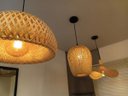 Ver imagem 2 de Kit 3 Pendentes Bambu Natural Composição C LED Luz Quente