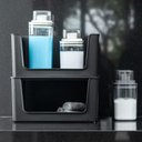 Ver imagem 2 de Kit 9 Organizador Lavanderia Dispenser, Borrifador, Rodo e Cesto 16L