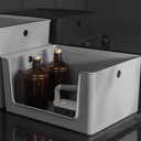 Ver imagem 4 de Kit 9 Organizador Lavanderia Dispenser, Borrifador, Rodo e Cesto 16L
