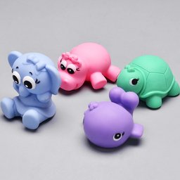 4 Brinquedos Animais Mordedor Macio Bebê a Partir +3 Meses - 3
