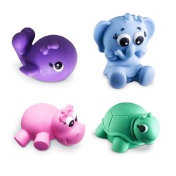 4 Brinquedos Animais Mordedor Macio Bebê a Partir +3 Meses - 2