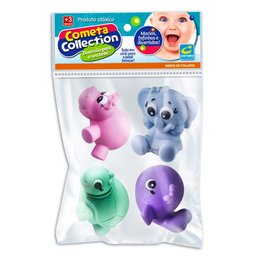 4 Brinquedos Animais Mordedor Macio Bebê a Partir +3 Meses - 6