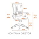 Ver imagem 3 de Kit com 4 Cadeiras Office Diretor Ajustavel e Ergonomica com Nr 17 Montana