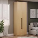 Ver imagem 1 de Guarda Roupa Modulado 80 Cm 2 Portas C/ 2 Cabideiros 100%mdf Cor:savana