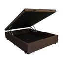 Ver imagem 1 de Base Box Baú Casal 138x188 Suede com Pistão a Gás:marrom