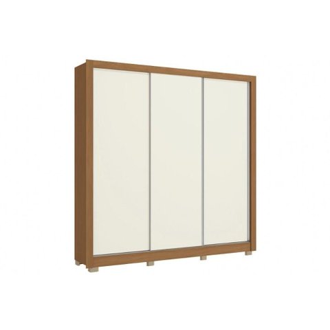 Guarda Roupa Casal 3 Portas de Correr e 2 Gavetas C/ Pés Cb03m570 Flex Canela/canela ou Off White