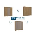 Ver imagem 4 de Guarda Roupa Casal 3 Portas de Correr e 2 Gavetas C/ Pés Cb03m570 Flex Canela/canela ou Off White