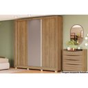 Ver imagem 5 de Guarda Roupa Casal 3 Portas de Correr e 2 Gavetas C/ Pés Cb03m570 Flex Canela/canela ou Off White