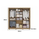 Ver imagem 2 de Guarda Roupa Casal 3 Portas de Correr e 2 Gavetas C/ Pés Cb03m570 Flex Canela/canela ou Off White