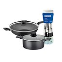 Ver imagem 1 de Caçarola Turim Alumínio Chumbo Antiaderente 2,8l + Faqueiro Ipanema 24pc + Wok Loreto 3,3l