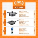 Ver imagem 2 de Caçarola Turim Alumínio Chumbo Antiaderente 2,8l + Faqueiro Ipanema 24pc + Wok Loreto 3,3l