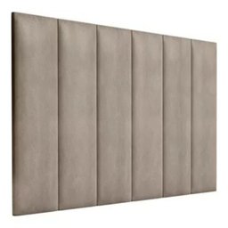 Cabeceira Estofada Casal 1,40cm Bege Sued Pérola Quarto Decoração Lisa - 1