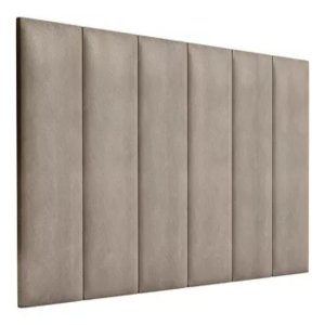 Cabeceira Estofada Casal 1,40cm Bege Sued Pérola Quarto Decoração Lisa