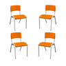Kit 4 Cadeira Iso Infantil Laranja Escolar e Creche - 1