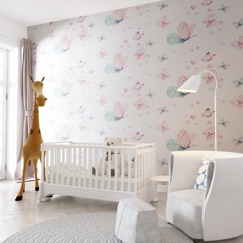 Papel de Parede Infantil Decoração Borboletas Gh Papel de Parede 3,3m