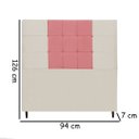 Ver imagem 2 de Cabeceira Estofada Box Solteiro Encosto para Cama Maveric 94x126 Composê Bege/ Rosa