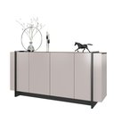 Ver imagem 1 de Buffet Teresina Off White/ Nogueira Real/ Preto Fosco 160 cm - Bela Móveis