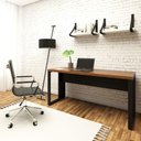 Ver imagem 1 de Mesa Escrivaninha P/ Estudos Pé Metal 150cm X 60cm F5 Office