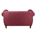 Ver imagem 4 de Sofá Nobreza 2 Lugares 153cm Bordô Veludo Fixo Encosto Capitonê Bella Decor
