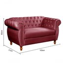 Ver imagem 5 de Sofá Nobreza 2 Lugares 153cm Bordô Veludo Fixo Encosto Capitonê Bella Decor