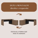 Ver imagem 4 de Mesa para Escritório Diretor com Porta de Correr e Nichos Nogal/Preto