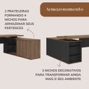 Ver imagem 6 de Mesa para Escritório Diretor com Porta de Correr e Nichos Nogal/Preto