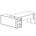 Ver imagem 3 de Mesa para Escritório Diretor com Porta de Correr e Nichos Nogal/Preto