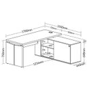 Ver imagem 2 de Mesa para Escritório Diretor com Porta de Correr e Nichos Nogal/Preto