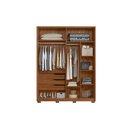 Ver imagem 3 de Guarda Roupa Solteiro 4 Portas e 3 Gavetas C/ 2 Espelhos e Pés Attore Nogueira Touch/nude Prime -