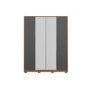 Ver imagem 6 de Guarda Roupa Solteiro 4 Portas e 3 Gavetas C/ 2 Espelhos e Pés Attore Nogueira Touch/nude Prime -