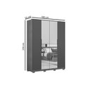 Ver imagem 2 de Guarda Roupa Solteiro 4 Portas e 3 Gavetas C/ 2 Espelhos e Pés Attore Nogueira Touch/nude Prime -