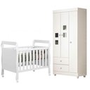 Ver imagem 1 de Berço Americano Soninho com Guarda Roupa Life Branco Acetinado - Tigus