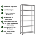 Ver imagem 3 de Prateleira Armário Estante Aço Reforçada 6 Bandejas 90 Cm:cinza