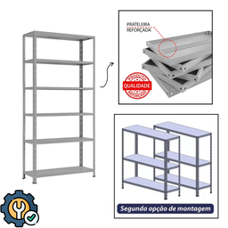 Prateleira Armário Estante Aço Reforçada 6 Bandejas 90 Cm:cinza - 4