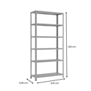 Ver imagem 5 de Prateleira Armário Estante Aço Reforçada 6 Bandejas 90 Cm:cinza