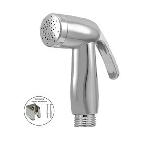 Gatilho De Ducha Higiênica Chuveirinho Cromo ABS + Suporte:Cromado
